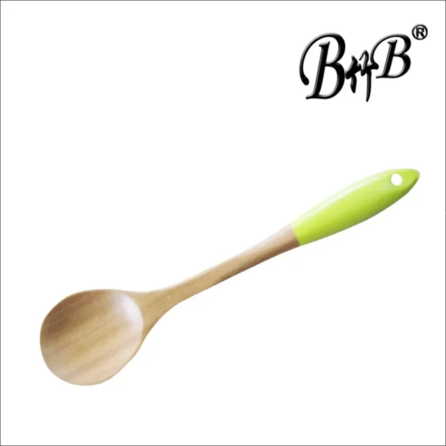 Bamboo spoon with color handle