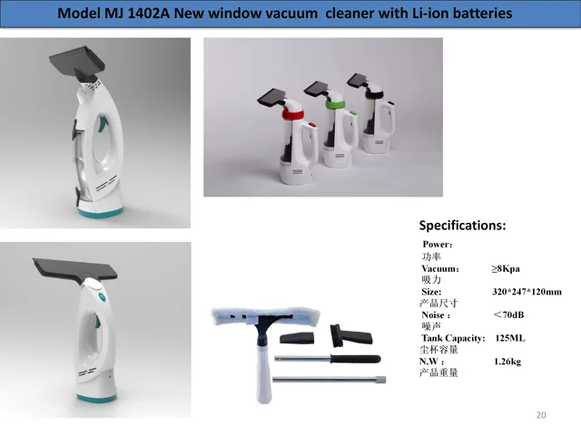 Cordless window vacuum cleaner