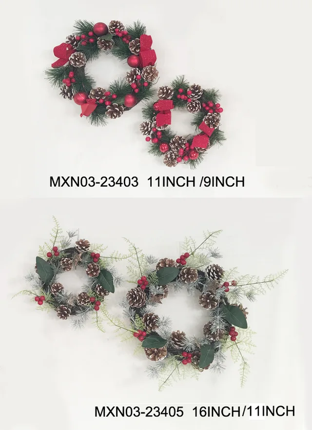 Berry and pinecone wreath decor