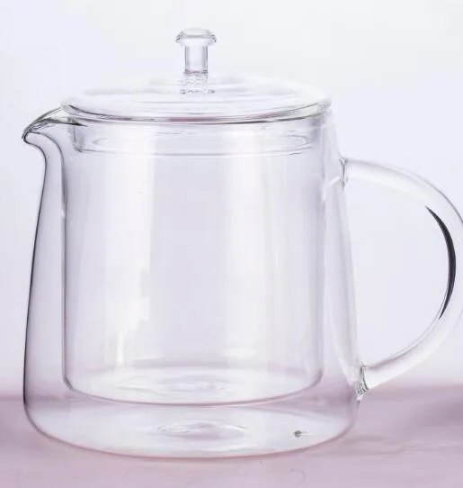 Double wall glass milk pot