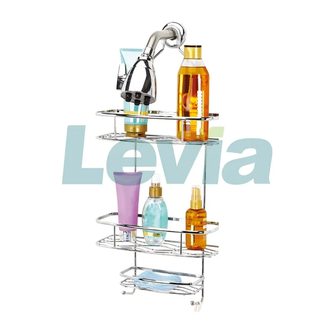 Wave Design Metal Wire Hanging Shower Caddy,Bathroom Organizer