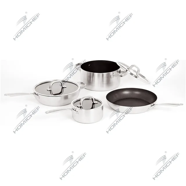 Stainless steel 5-ply non-stick cookwre set