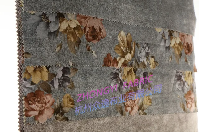 Printed Velvet Fabric for Sofa, Curtain, Pillow and Furniture