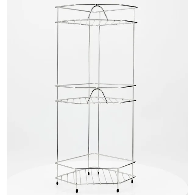 Stainless steel corner storage rack 3-tiers