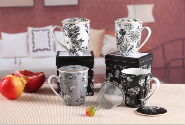 Mug with filter and lid