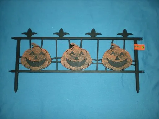 Pumpkin, halloween lights, decorative lights, fence