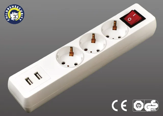 German extension socket with usb