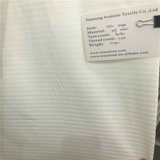 100% cotton 0.5cm sateen stripe fabric 40s*40s 250TC
