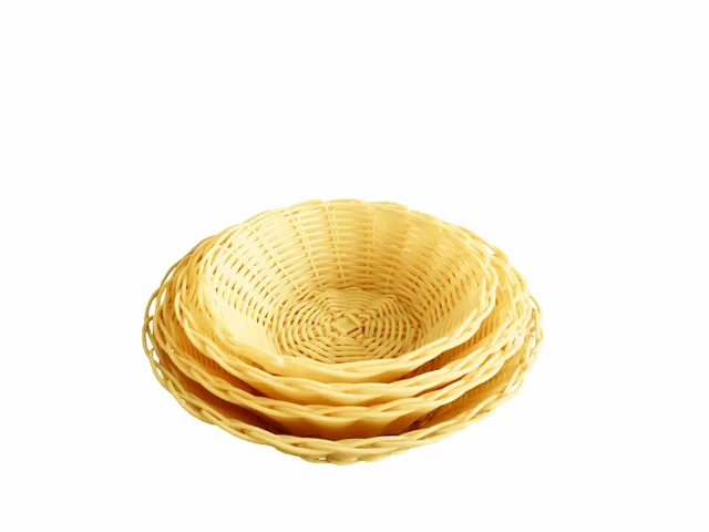 Woven Hollow Plastic Basket-Round