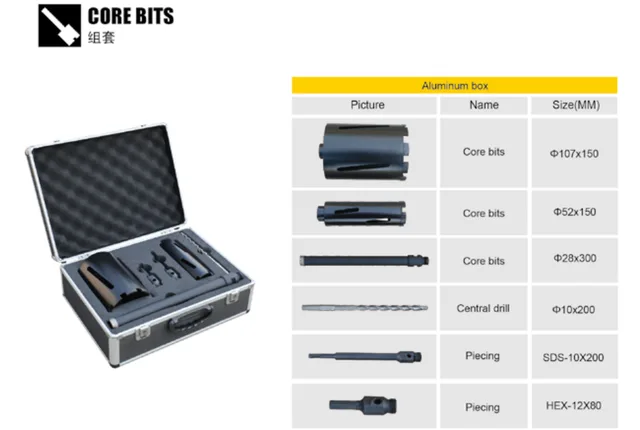 Diamond core bits set
