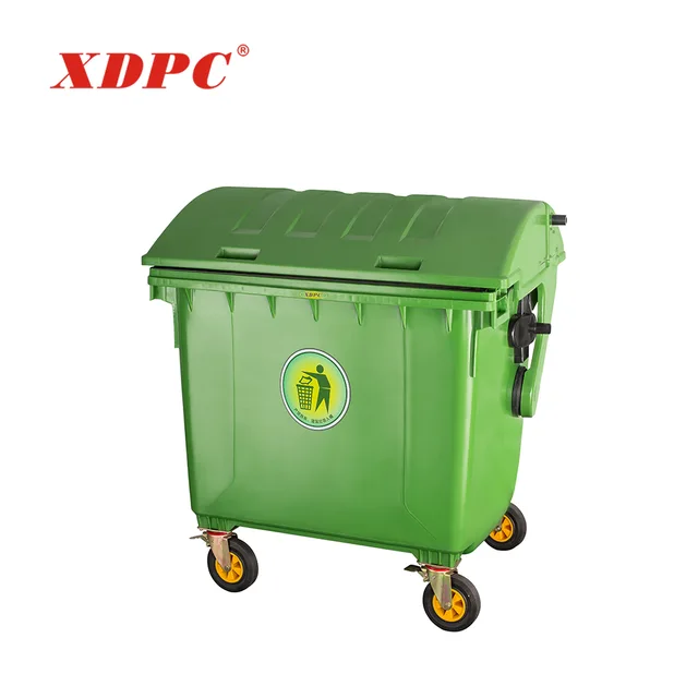 China manufacturer square 1200l plastic outdoor street waste garbage container bin dustbin for sale