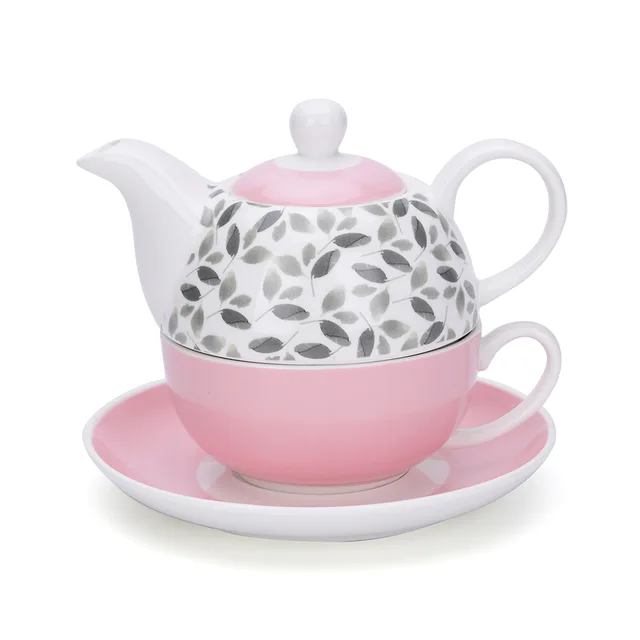 Ceramic teapot coffee pot with cup stackable tea set