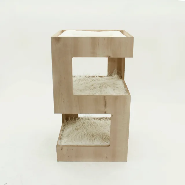 Wooden two-layer cat house