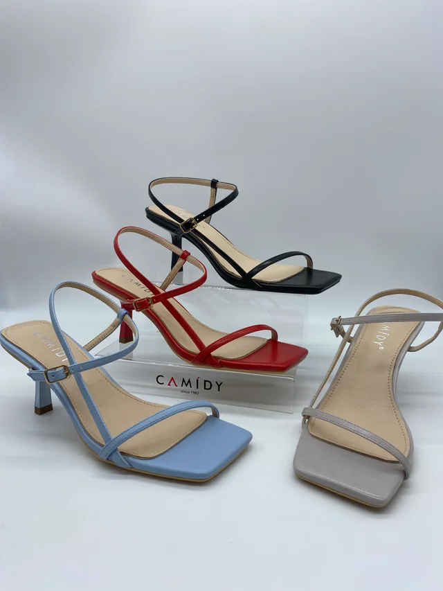 CAMIDYSS2021 women's sandals square head with chunky heels fashion PU women's shoes
