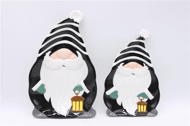 Ceramic Gnome Plate, Hand-painted Christmas Plate