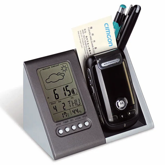 Digital Clock With Pen Holder