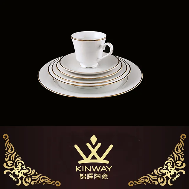Tableware with gold band