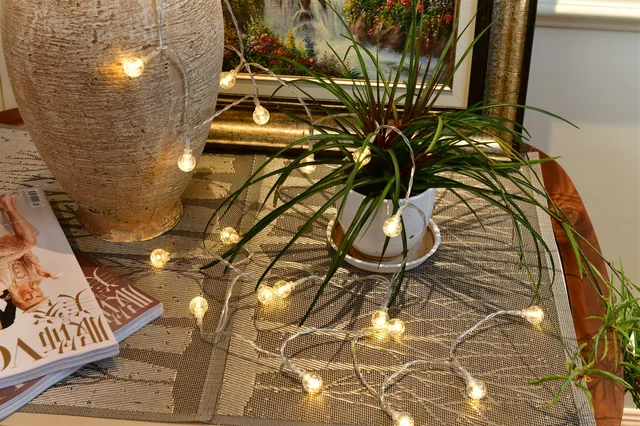 4.5V100L LED snake string lights with bubble ball,clear wire,warm white bulb color,bulb space 10cm