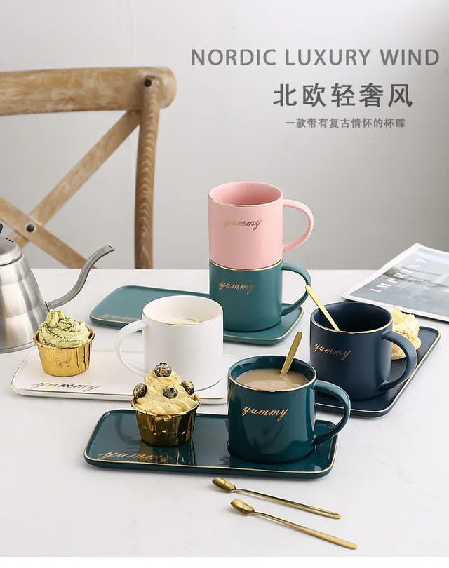 Breakfast milk cup and saucer