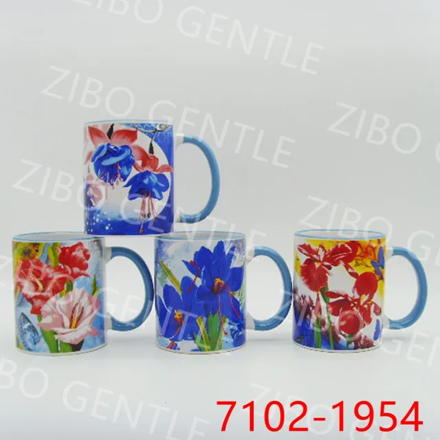 11OZ CERAMIC MUG WITH DECAL WITH COLOR LIP&HANDLE/Coffee Mug