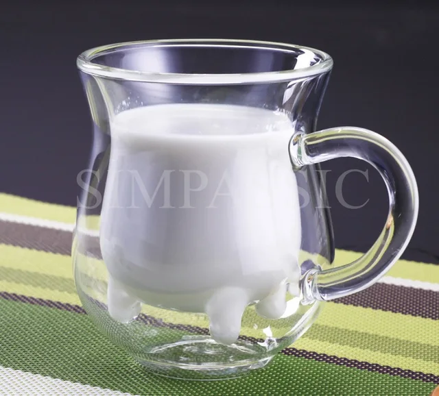 Double wall milk glass mug