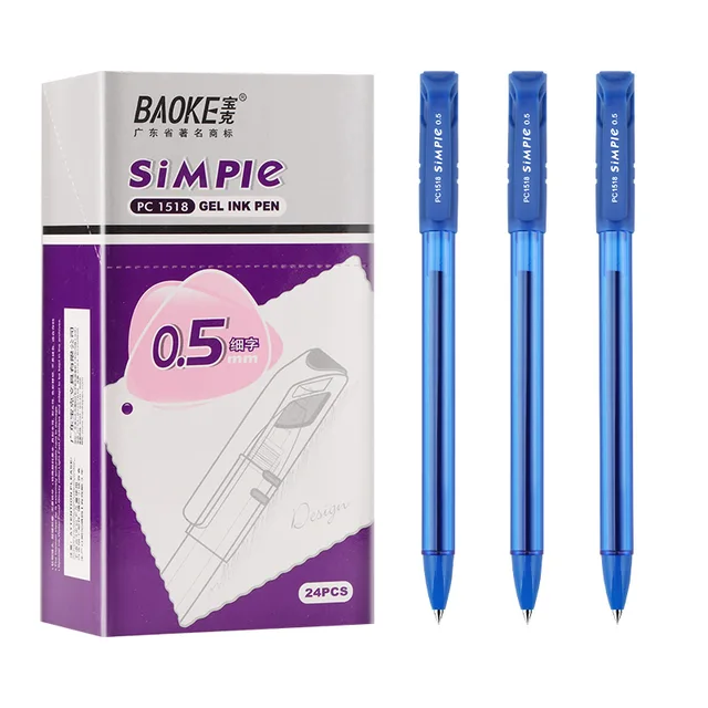 PC1518 gel pen quick-drying and fadeless 0.5mm durable gel pen black blue red