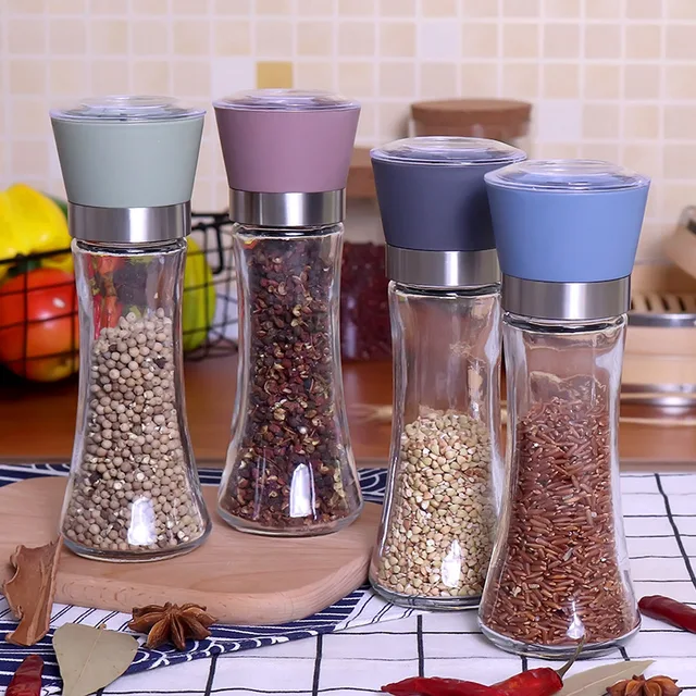 Kitchen glass seasoning bottle glass spice jar glass abrader glass Grinder