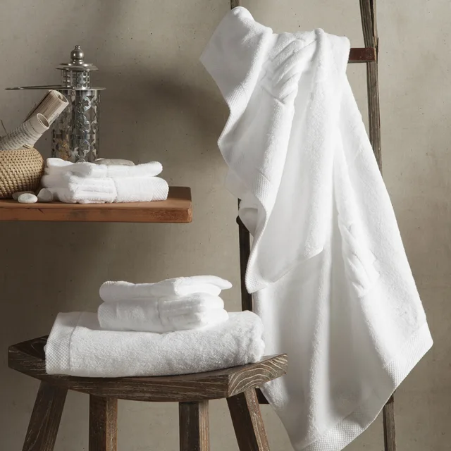 Star Hotel Luxury 16s 32s Custom Logo 100% Cotton White Bath Hand Face Mat Spa towels for hotel