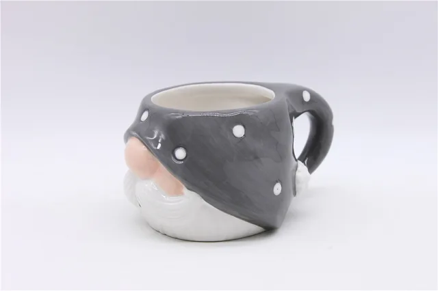 Mini Ceramic Gnome Mug, Mini Hand-painted Christmas Mug