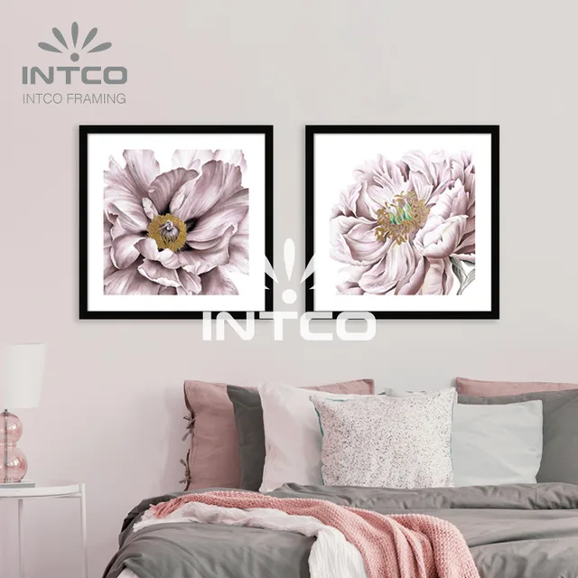 Framed Art Set-Single Pink Chrysanthemum
