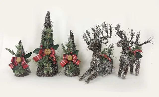 Christmas rattan star/tree/bell/reindeer/wreath/star topper /garland decorationdecor