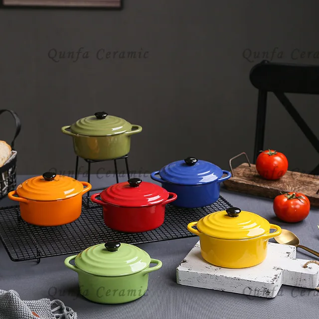 Ceramic 6pcs Fashion style household modern design colorful Mini Casserole Set