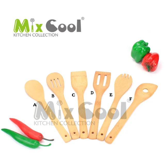 Bamboo wood kitchen tools set
