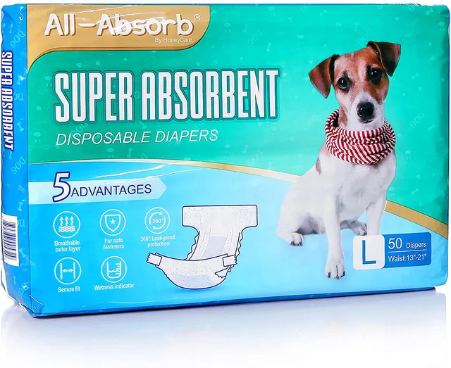 All-Absorb Dog Diaper, L, 50 Count