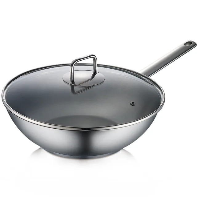 ASD SIMPLE 30cm STAINLESS STEEL STIRFRY PAN