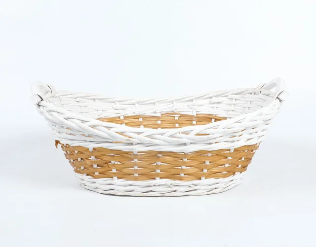 Kingwillow wholesale handwave oval gift wicker storage fruit basket tray storage tray