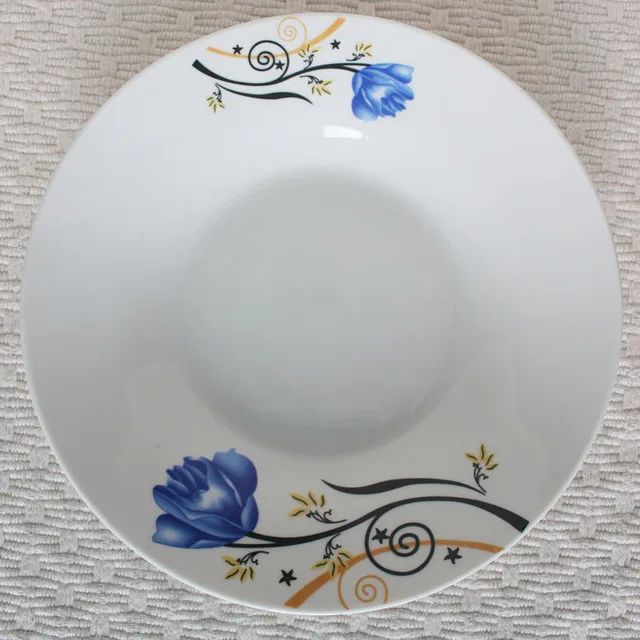 7"8"9"wholesale flower design porcelain soup plate round ceramic soup plate ceramic soup plate