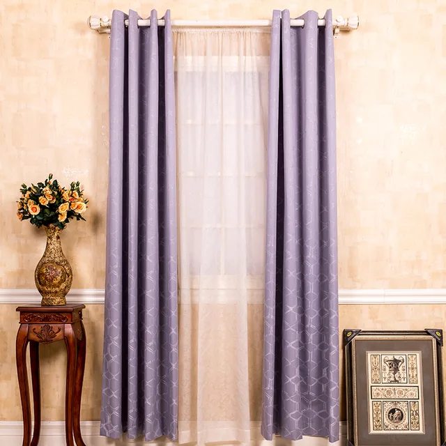 Jacquard composite grommet curtain with geometric figure