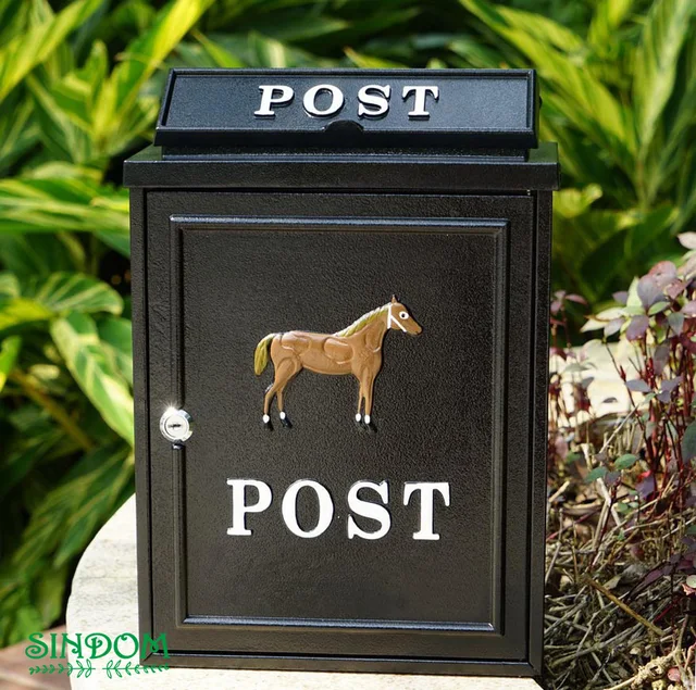 Outdoor garden aluminum wall mounted letter mailbox