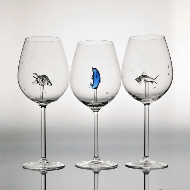 Shark wine glass, high borosilicate glass cup