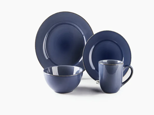Antique style hand-brushed colaze dinner set