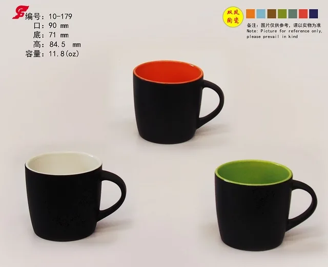 Glaze mug two tone color mug
