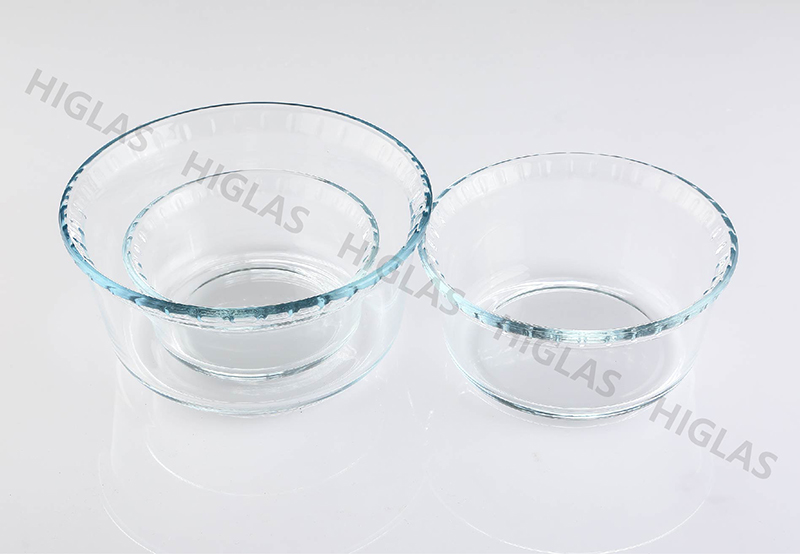 0.65l+1.3l+2.2l S/3 Embossed Glass Bowl