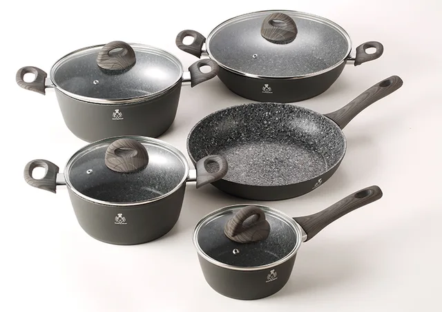 Forged granite cookware 8pcs