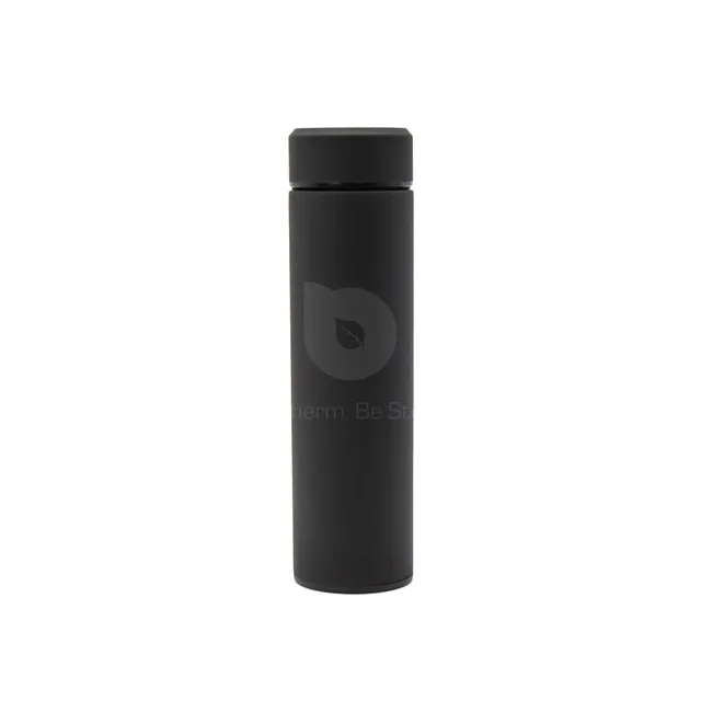 Stainless Steel Vacuum Insulated Water Bottle with Temperature Control Sensor 450 ml 15 oz Soft Touch Black