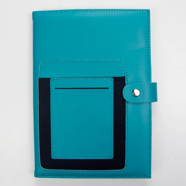 Hard Cover Pu Notebook With Phone Pocket; Pu Notebook