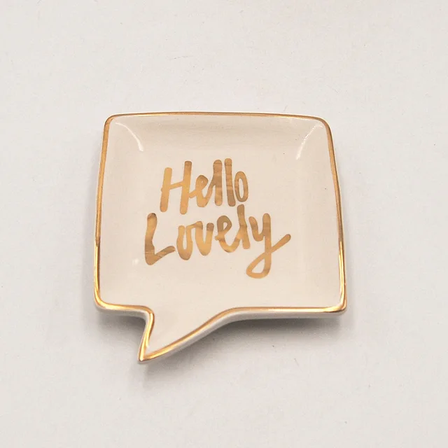 Superior quality white porcelain dialog shape jewelry dish