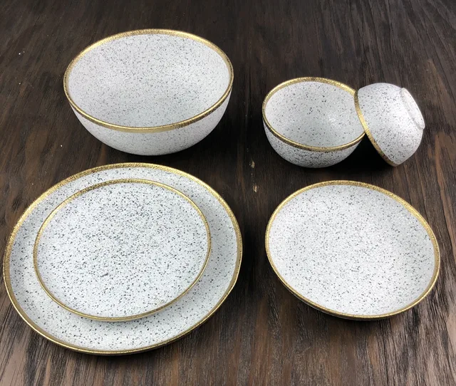 Imitation marble ceramic tableware