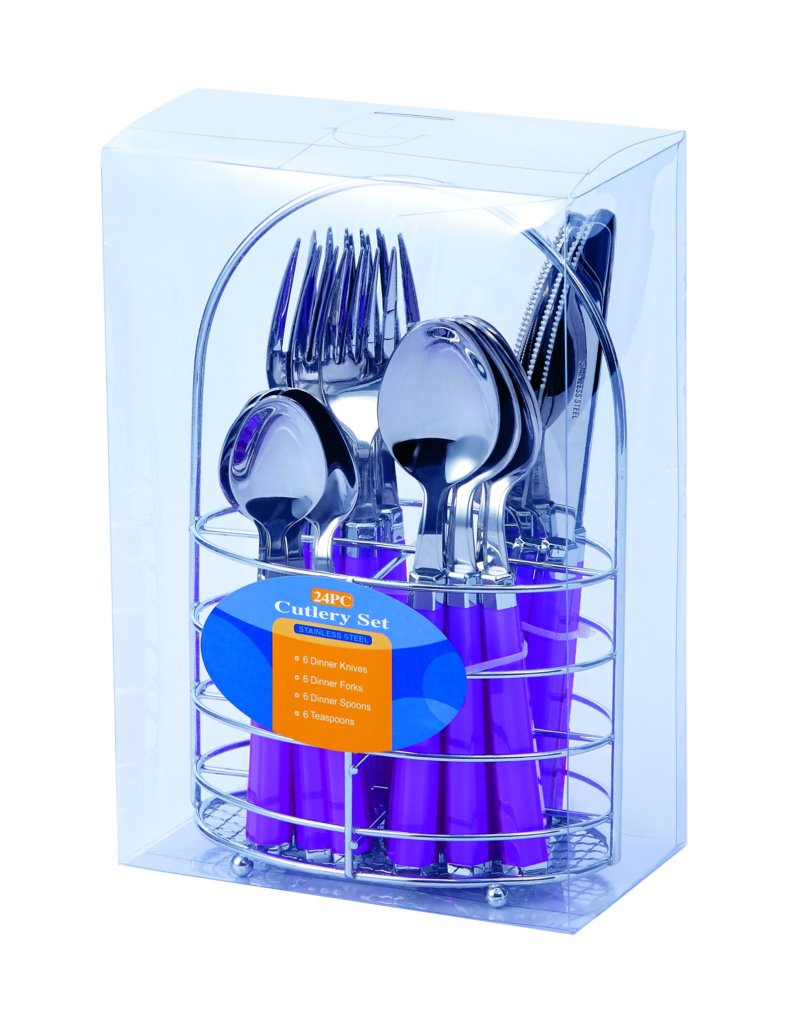 Stainless Steel Cutlery Set Chrome stand+PVC