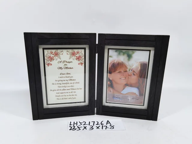 Vintage wood home glass folding frame